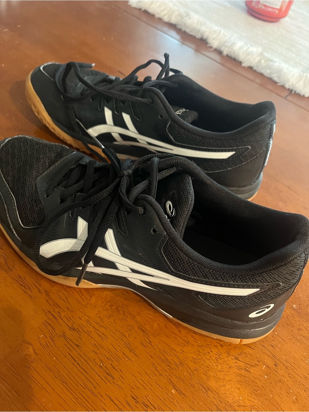 Asics Black and White Women's Athletic Shoes with Gum Outsole
